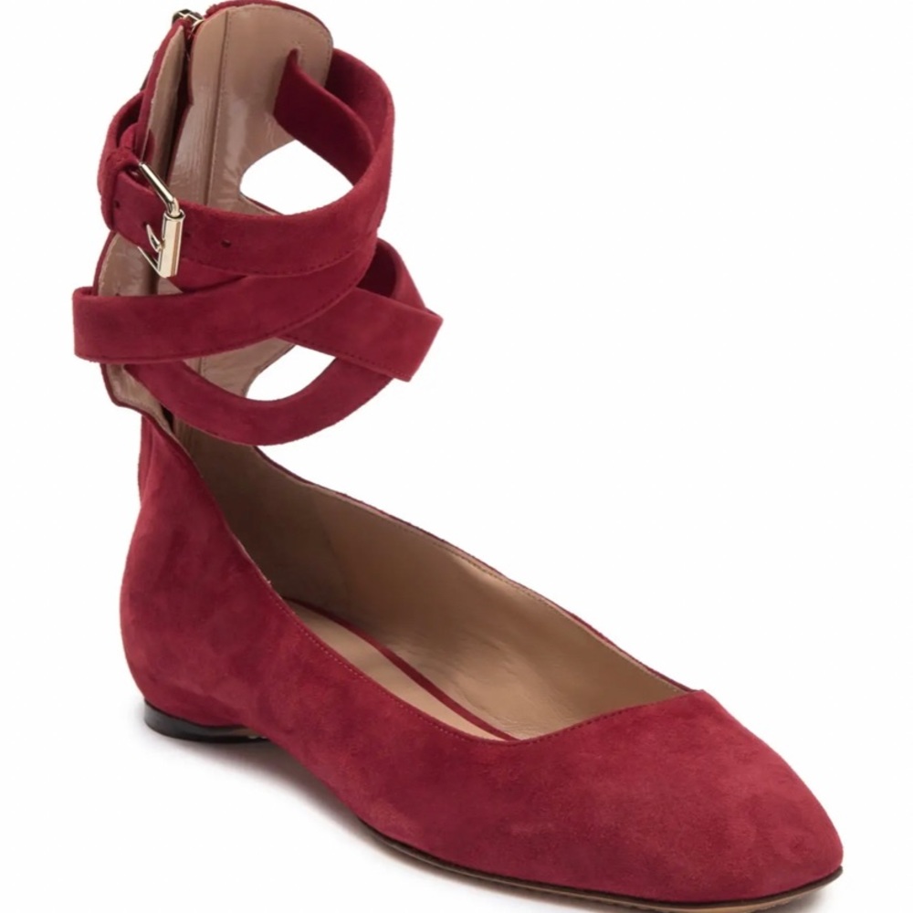 Authentic Valentino Garavani Buckle Wrapped Ballerina Flats